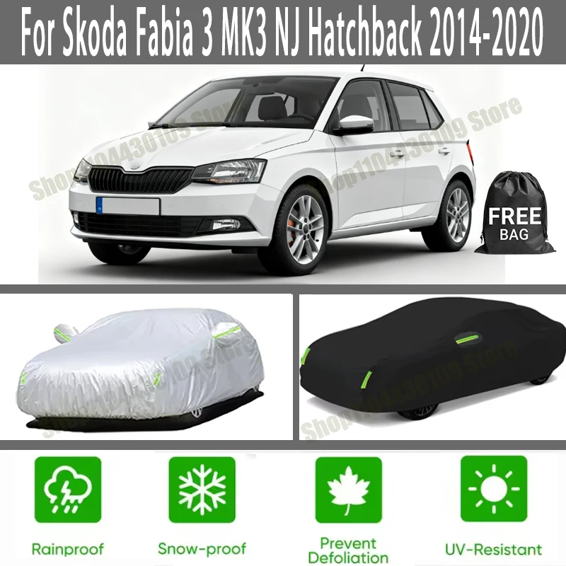 

For Skoda Fabia 3 MK3 NJ Hatchback 2014-2020 car cover Winter Summer Snowproof Dustproof Shield, Waterproof Sunproof Auto