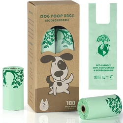 5/10/20Rolls Corn Starch PLA Biodegradable Pet Garbage Bag ，Compostable Vest Style Cat Dog Poop Trash Bags Outdoor Pets Carriers