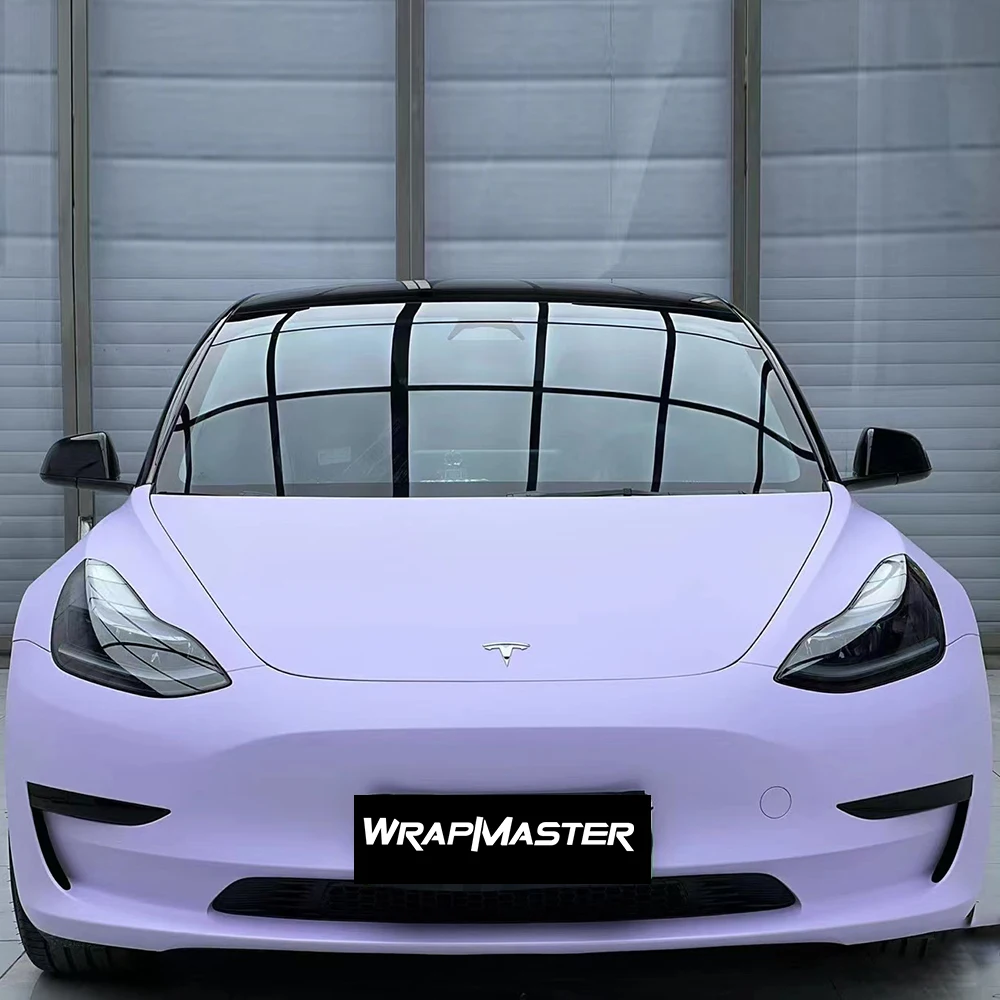 Wrapmaster 5M/10M/17M Low Tack Glue PET Ultra Matte Pink Purple Car Film Roll Vinyl Wrap