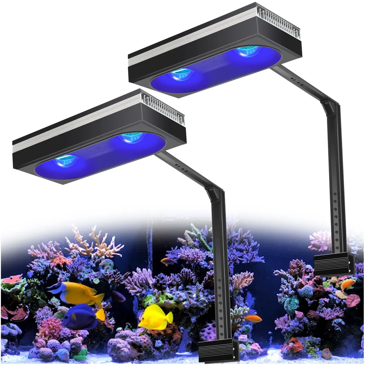 

2PCS PopBloom WiFi Aquarium Reef Light,Professional Led Marine Aquarium Lamp for 90-150CM Reef Coral SPS/LPS Saltwater Fish Tank