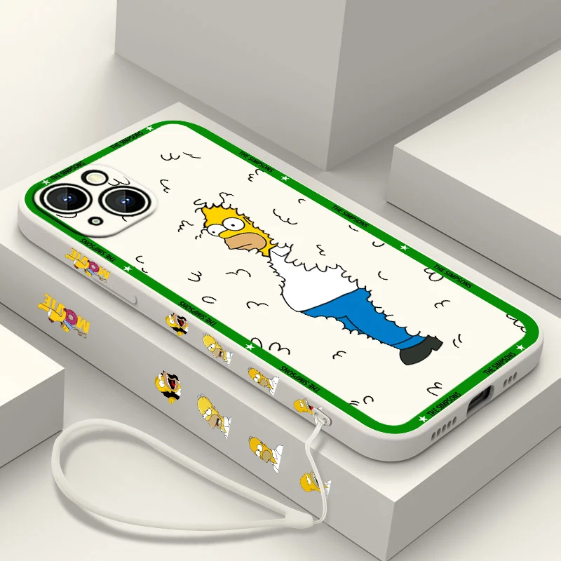 جراب هاتف Simpsons Bart لهاتف Apple iPhone ، حبل أيسر سائل ، غطاء ناعم ، 15 ، 14 ، 13 ، 12 ، 11 Pro Max ، Plus ، 8 ، 7 ، SE