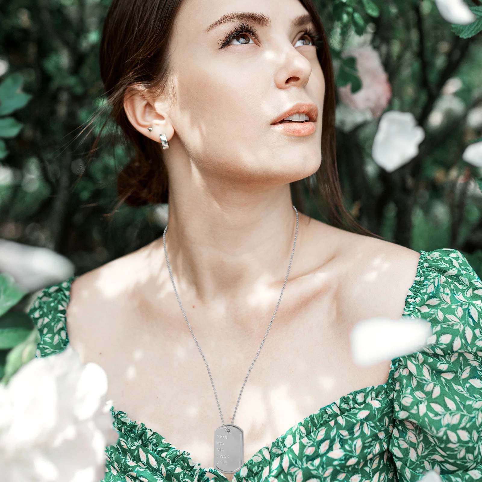 

1 set Dog Tag Necklace For Men Military Style Pendant Chain Durable Fashion Accessory Cosplay Party Role Play Gift Men Jewelry