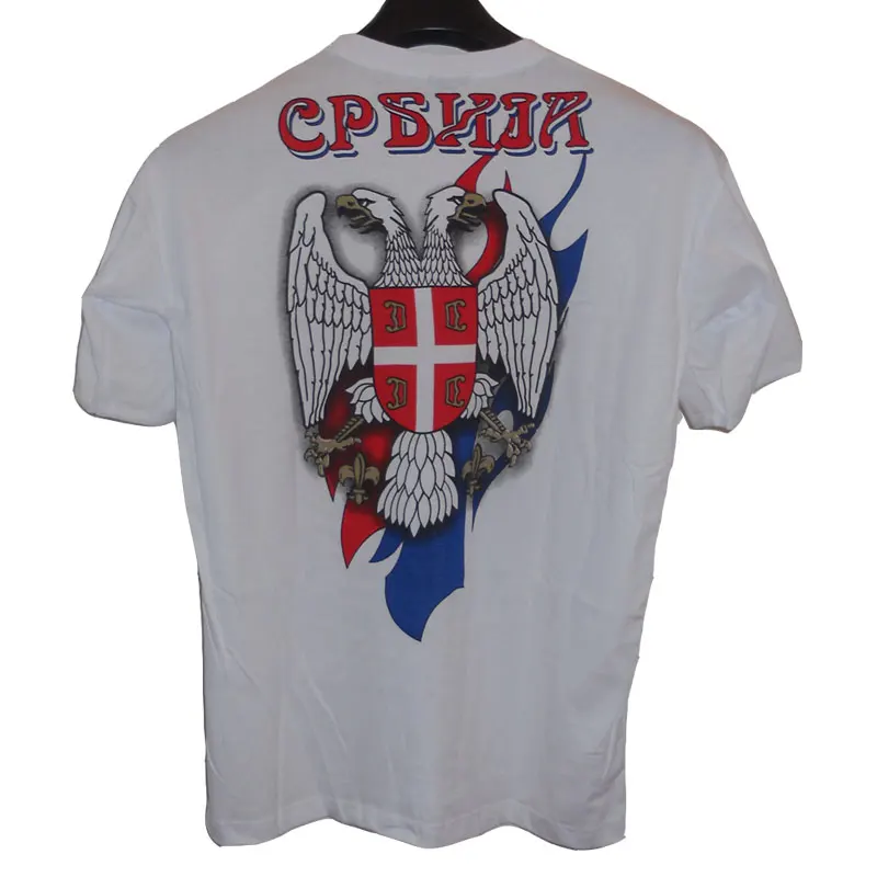 

Serbia Eagle Coat of Arms Men T-Shirt Short Sleeve Casual 100% Cotton Shirt