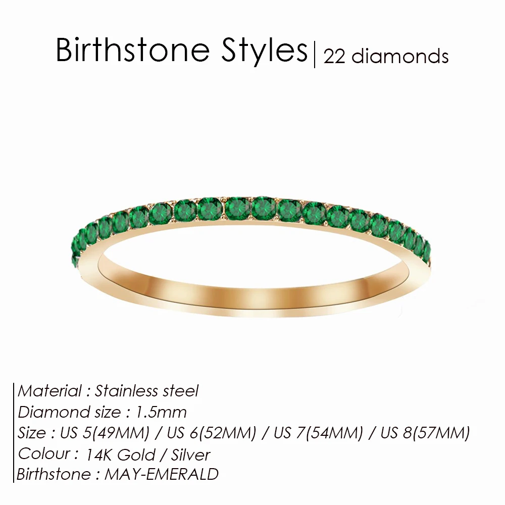 Women's Exquisite Birthstone Multi-Color Crystal Ring