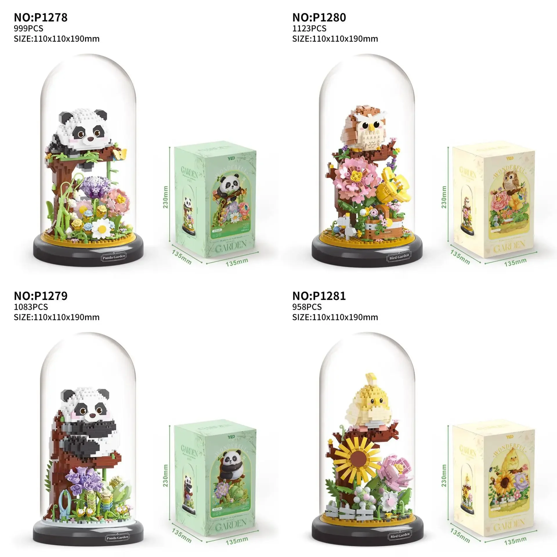 

1278New building blocks Owl Panda bird garden pieced together building blocks children display model toy gift