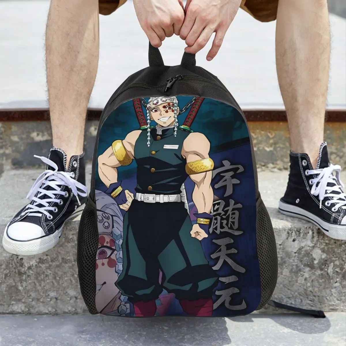 

Аниме Demon Slayer Tengen Uzui Рюкзак для мужчин и женщин Модный студенческий рабочий рюкзак для ноутбука и компьютера Сумка на плечо Открытый