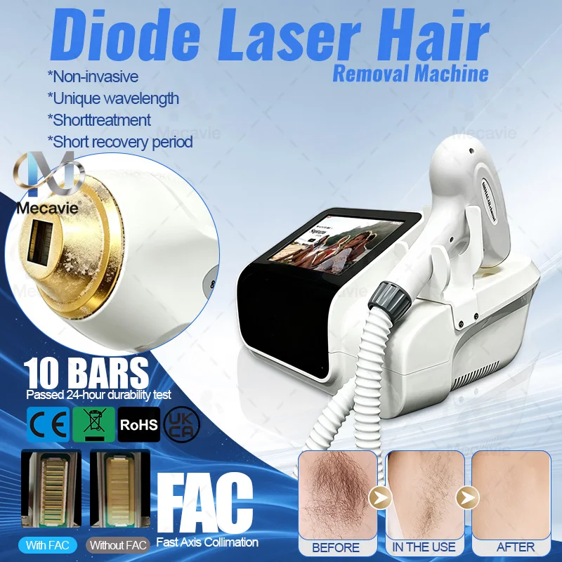 Professional Tankless Mini Diode Ice Titanium Laser Hair Removal Machine Women 6000W Permanent Body Hair Removal Device 6 Waves