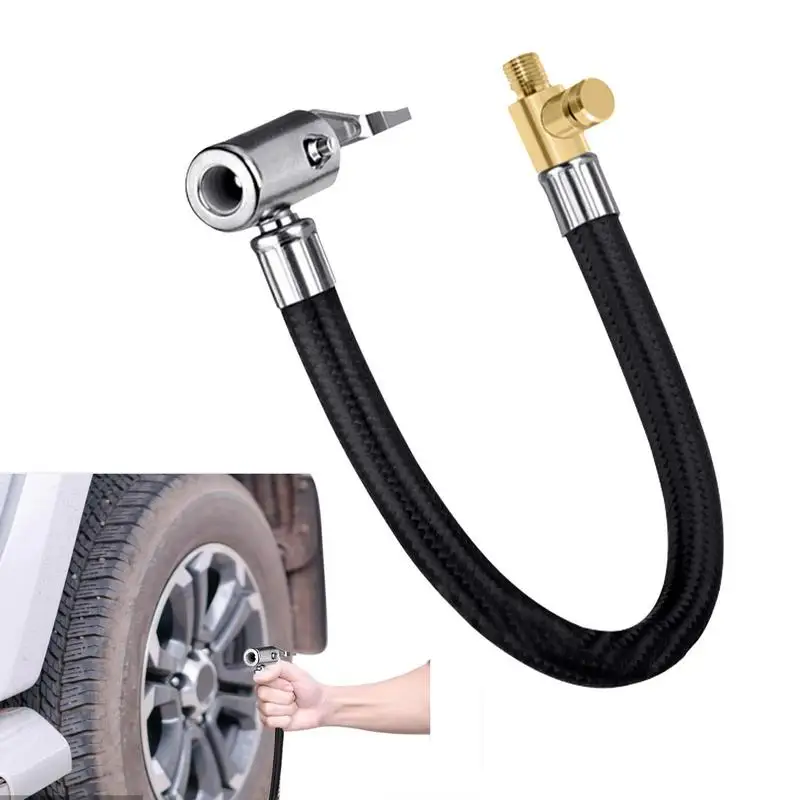 Lengthened Tire Inflator Hose Air Hose Extending With Air Chuck Quick Inflation Extension Tubes With Air Chuck Fine Thread