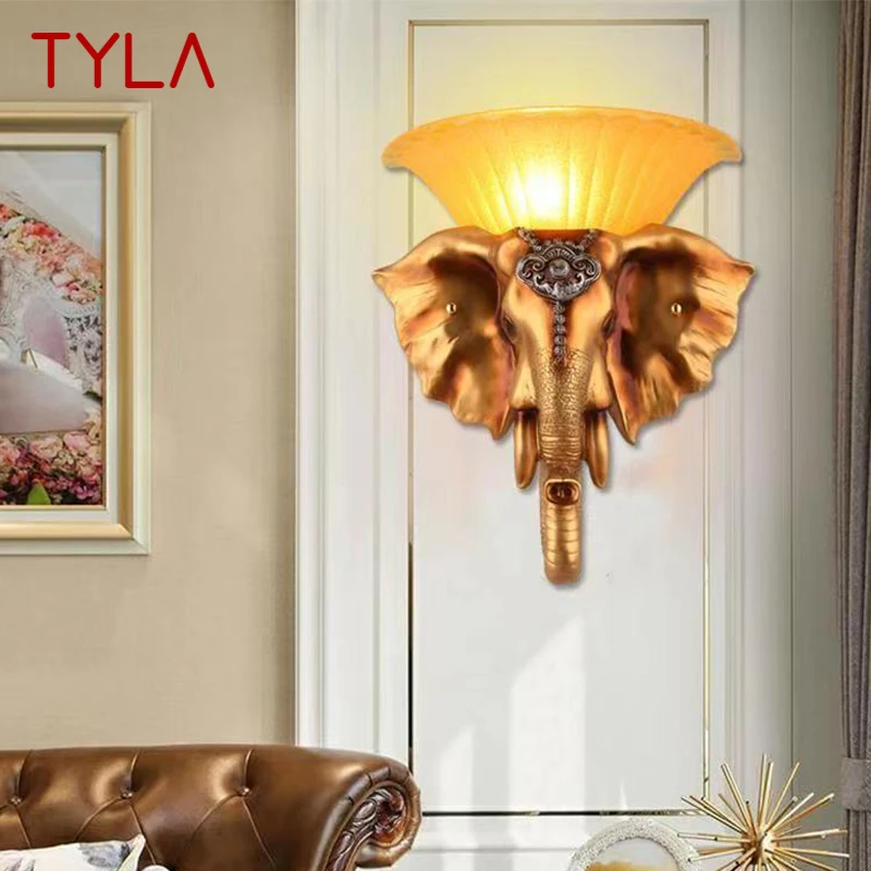 

TYLA Contemporary Elephant Wall Lamp Personalized And Creative Living Room Bedroom Hallway Aisle Decoration Light