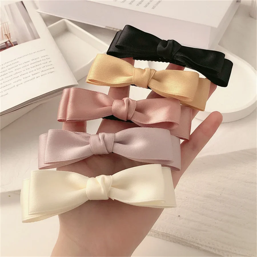 Premium Black Bow Hair Clips For Girls Women Student Barrettes Lady Decorative Hairpins Fashion Hair Accessories Gift Korean 헤어핀