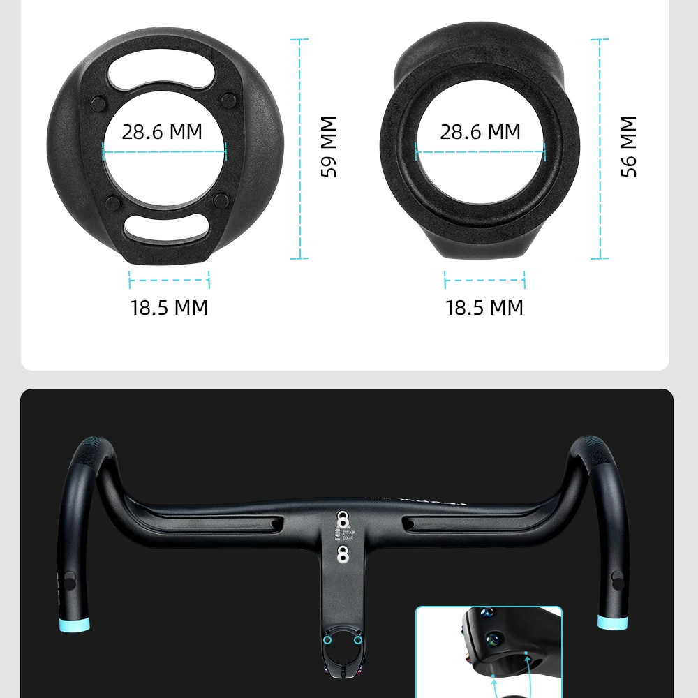 RYET Integrierte Carbon-Fahrradlenker-Abstandshalter-Sets, Spezielle Kunststoff-Unterlegscheiben für Aero-Integrierte Lenker-Cockpit-Abstandshalter – Detail 4