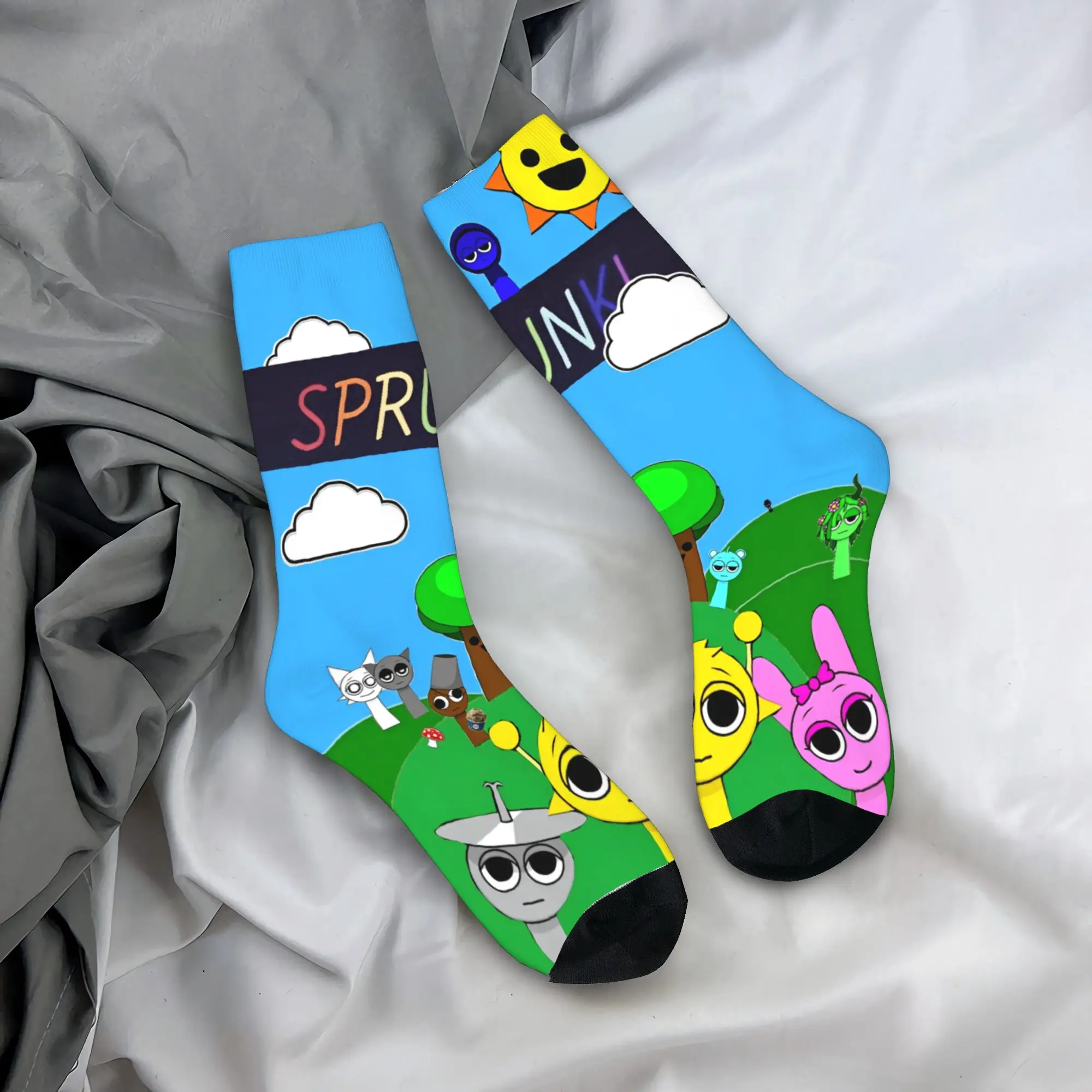 

Sprunki Game Cartoon Stockings Graphic Elegant Socks Spring Anti Sweat Socks Unisex Men Outdoor Comfortable Socks