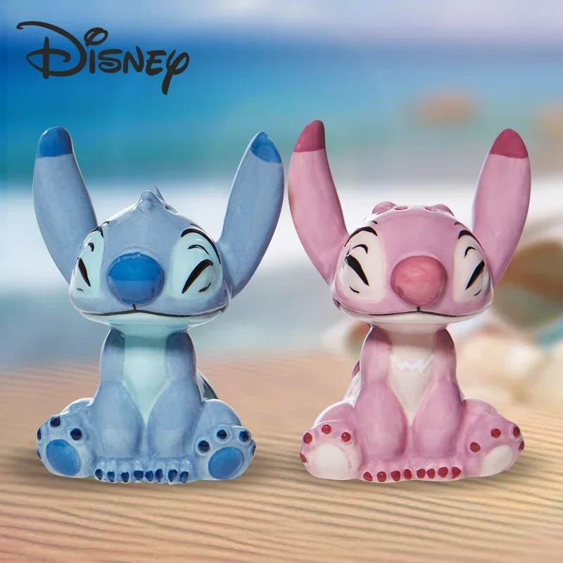 

9cm Disney Stitch And Angel Seasoning Jar Ceramic Seasoning Jar Stitch Decorative Gift