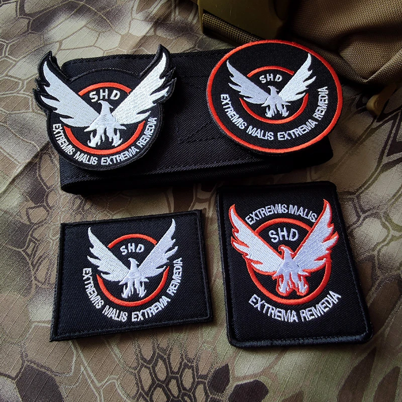 SHD Embroidered Patches for Clothing Shooting Role-playing Game Tactical patch Hook&Loop Wing Badge on Backpack Military Armband