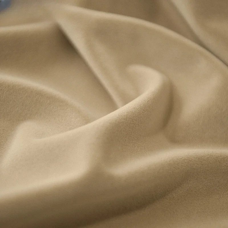 

Modern Australian Wool Velvet Beige Curtains for Living Room Bedroom Dining Luxury Blackout High Quality Window Drape Custom