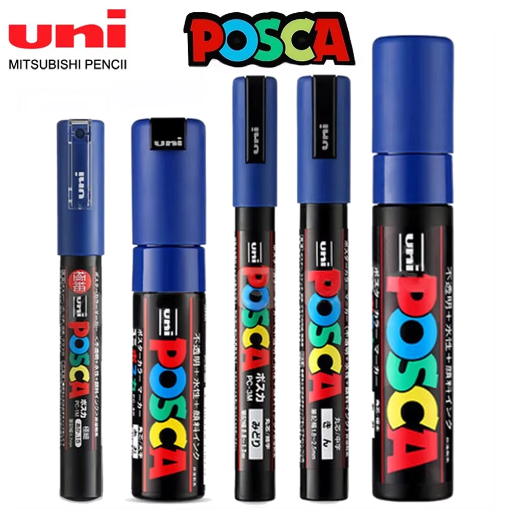 Japan UNI Posca Marker Pens Plumones Marcadores PC-1M 3M 5M/8K/17K for Colores Art Supplies Stationery Graffiti Acrylic Paint