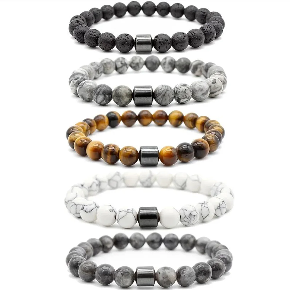 Man Bracelets Rejuvenate Your Spirit with a Magnetic Tiger Eye Lava Map Shimmer Malachite Stone Bracelet For Men Women