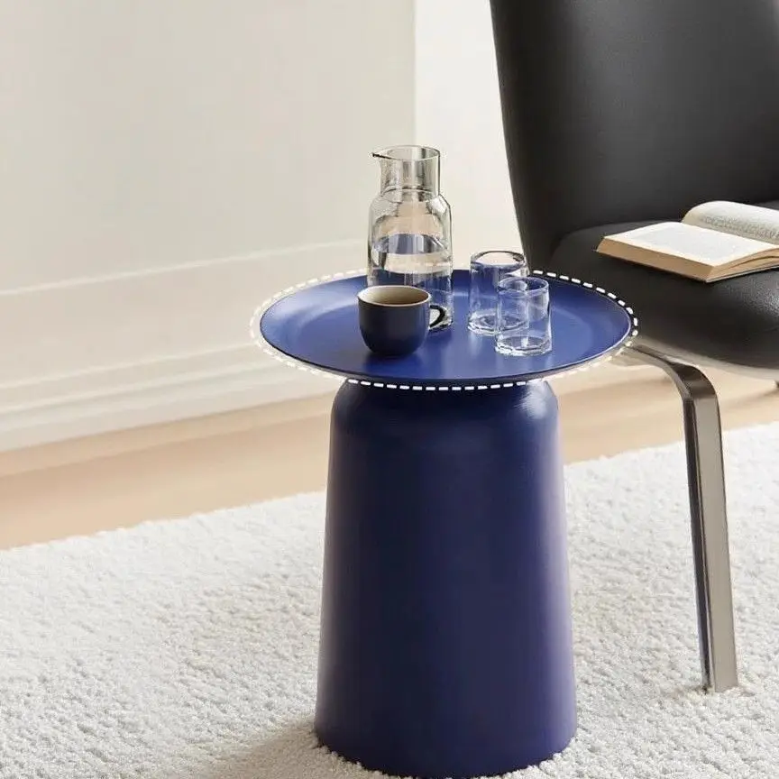 Modern Round Accent Side Table, Stylish Metal End Table for Living Room & Bedroom (Multiple Colors