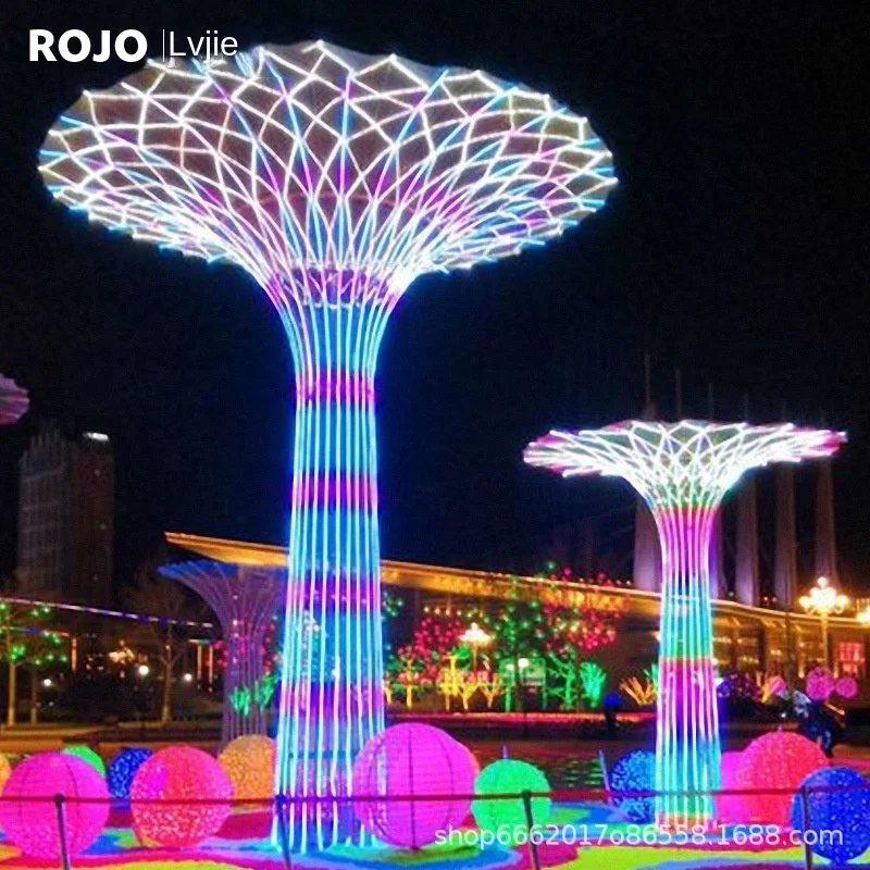 Magical PVC Landscape Lights Tree Life Scenic Park Lighting Municipal Engineering Christmas Festival Decor Interactive Color