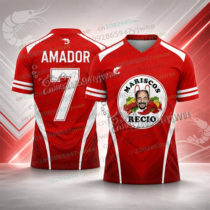 2026 Seafood Shrimp Recio Print Soccer Shirt Sportwear Christmas Gift Party Tee Harajuku Women Men's Tshirts Clothing Camisetas