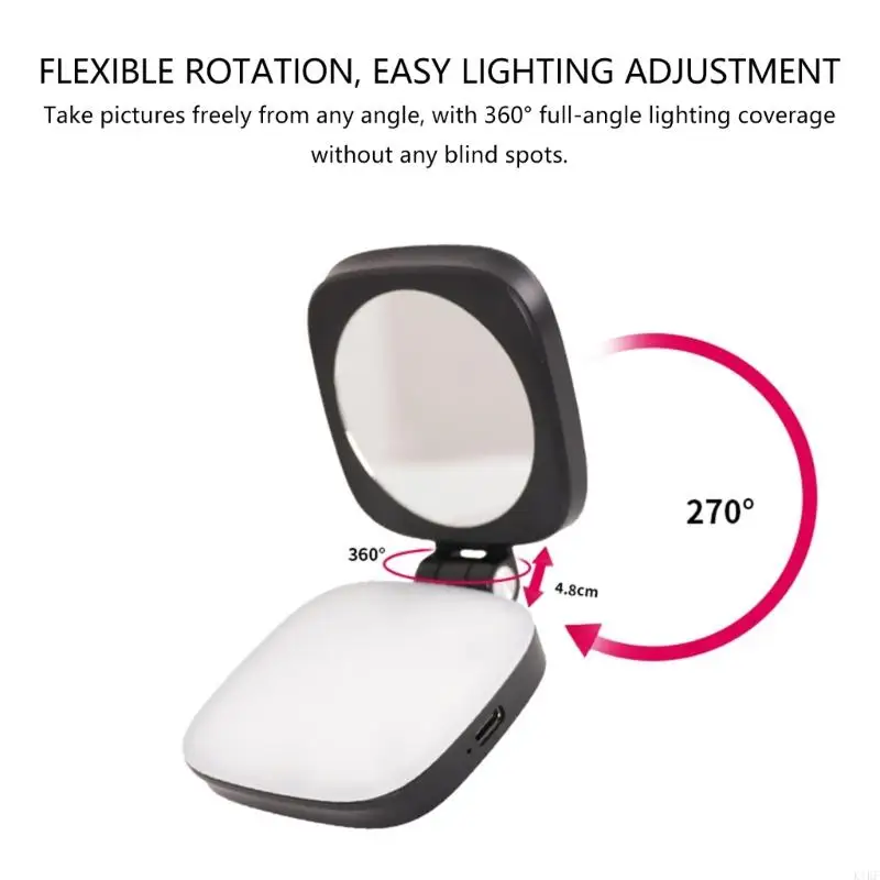 Rotating Phone Fill Light for Makeup Photography Recording Video Conference K1KF
