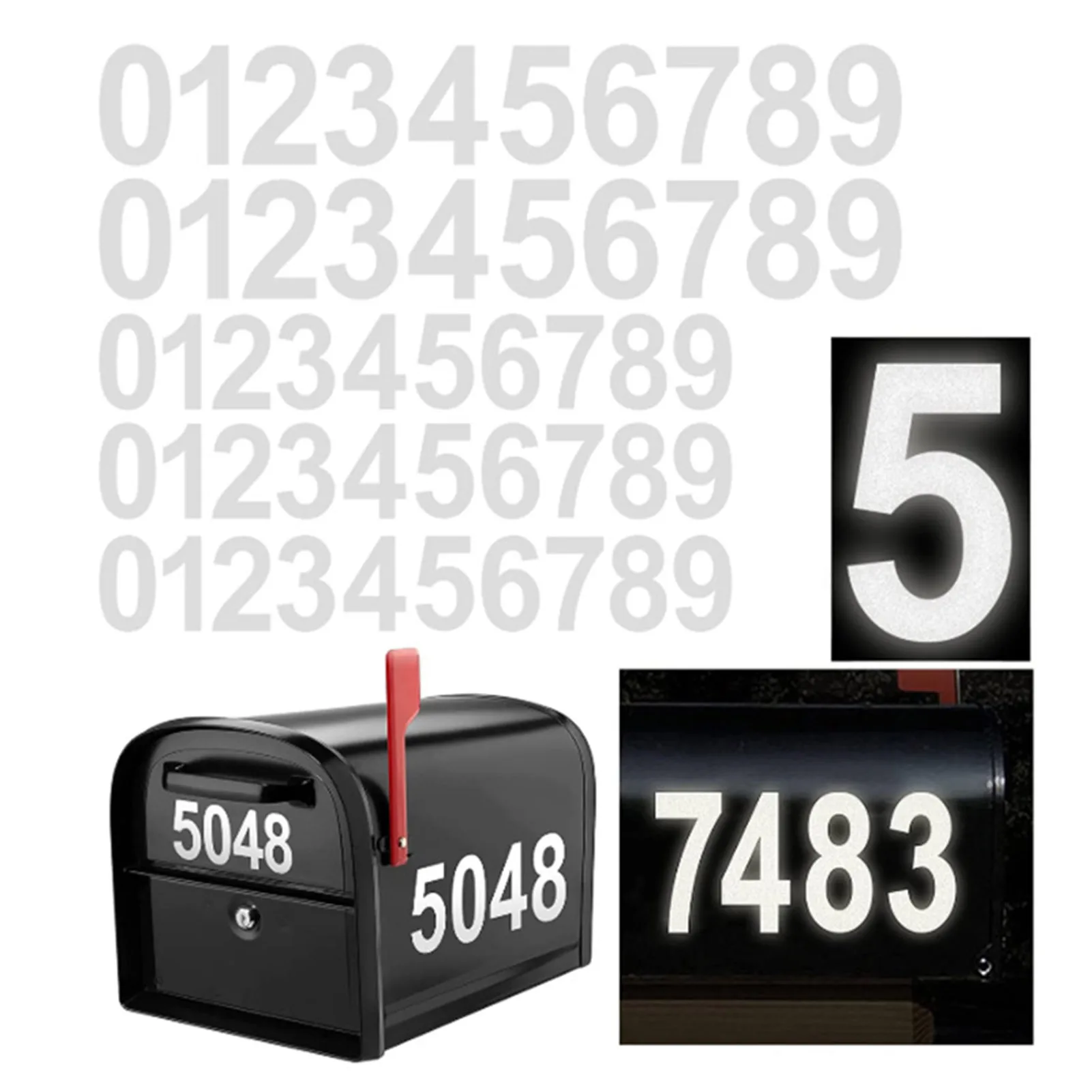 Car Or House Door Mailbox Number Vanish Plates License Plates Reflective Digital Number Paper For Additional Tools Accessories