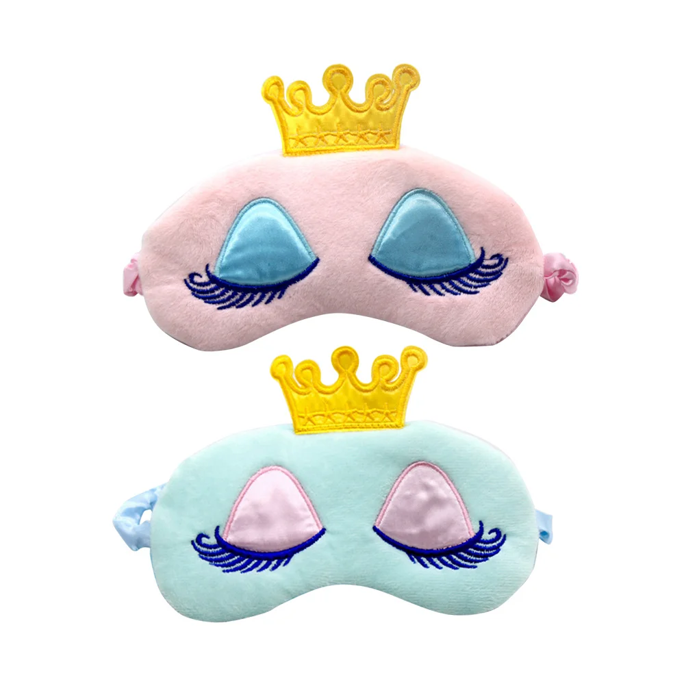 2 قطعة قناع عين الكرتون تاج تصميم ضوء حجب غطاء النوم لليوجا السفر قيلولة هدية النوم اييشادي الغمامة لصقة عين #4