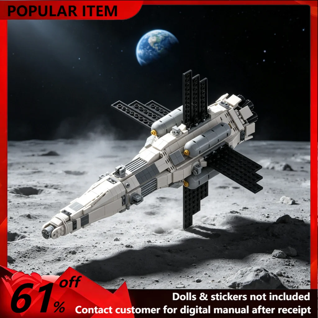 1176PCS MOC Lunar Orbit Heavy Interstellar Battleship Space Cruiser Display Model Building Blocks DIY Assembly Gifts Adults