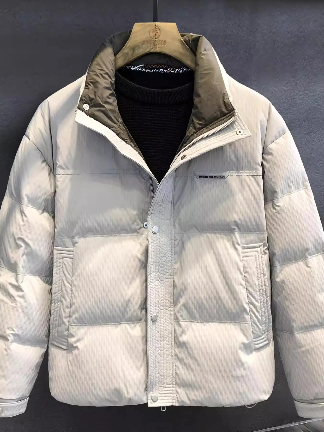 

Мужская утепленная хлопковая куртка с воротником-стойкой, простой модный дизайн, повседневная верхняя одежда для молодежи, зимнее пальто