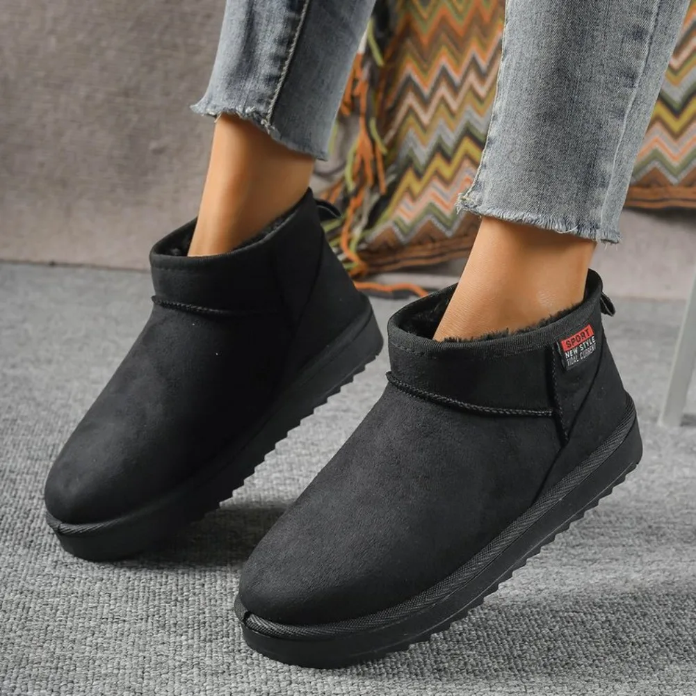 Winter Rundkopf Sexy Bequeme Warme Lässige Wanderstiefel Modische Neue Wildleder Dicksohlige Übergrößen Schneestiefel für Damen – Detail 7