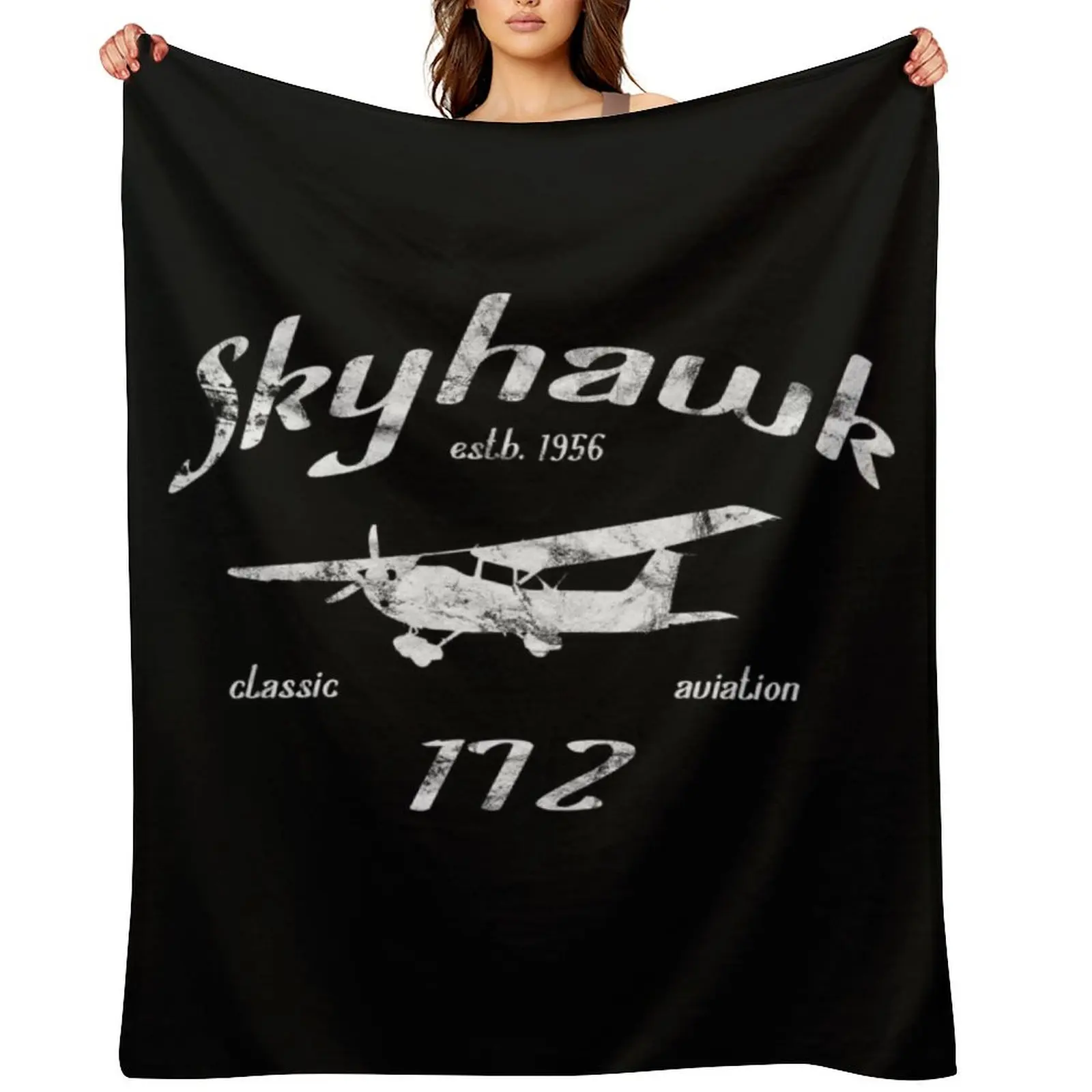 

Cessna 172 Skyhawk Classic Vintage Design Throw Blanket Thin Quilt Furrys Sleeping Bag Blankets
