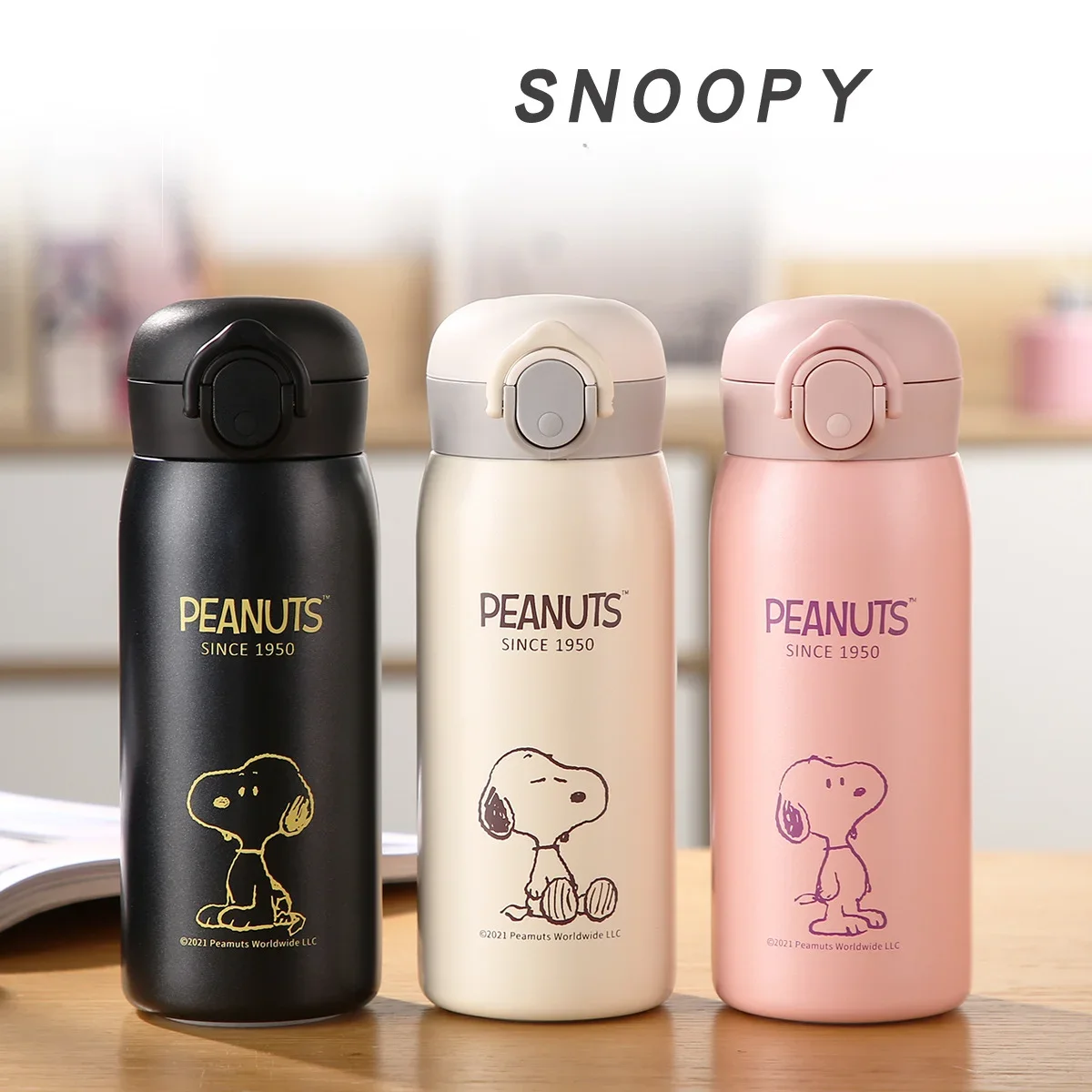 

Anime Snoopy Thermos Cup 316 Stainless Steel Men's Tea Cup with Tea Compartment for Women Cute Anti-fall Water Cup Gift