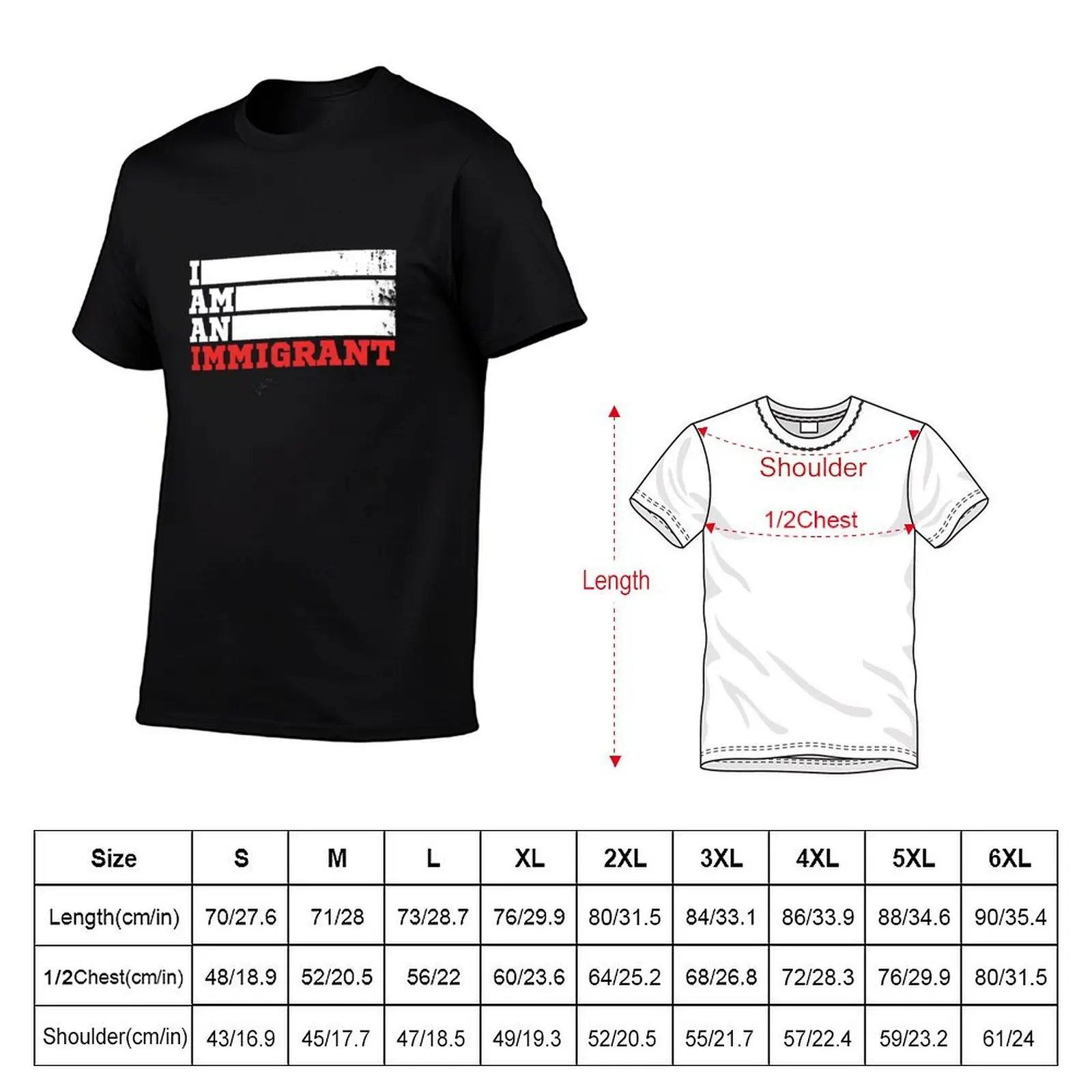 Popular: I am an Immigrant T-Shirt hippie clothes quick-drying men clothings