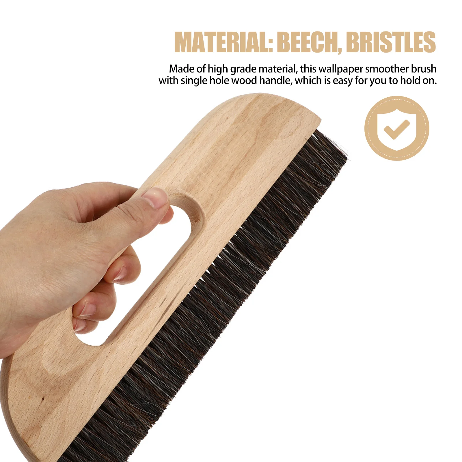 Papel de parede escova mais suave cabo de madeira cerdas resistentes ao calor superfície lisa semi-suxa hang-up armazenamento ferramenta de revestimento de parede pintura