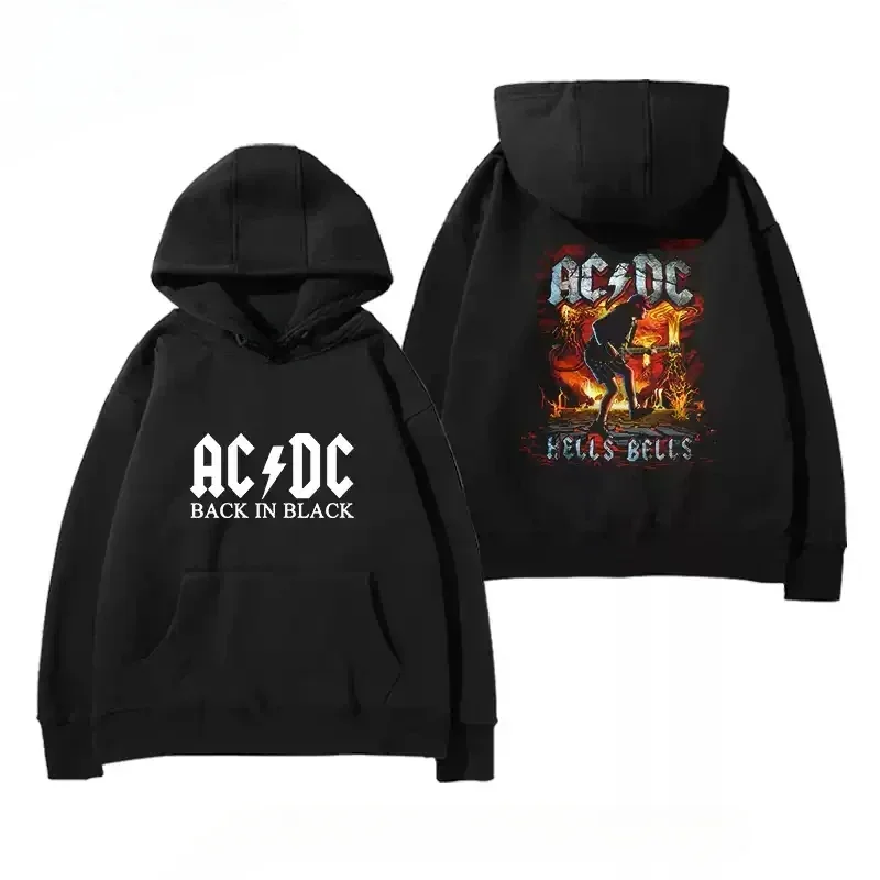 2024 Popular New Style ACDC Band Hooded Hoodie for Men and Women Metal Rock Retro Printed Tops Sell Well Internationally