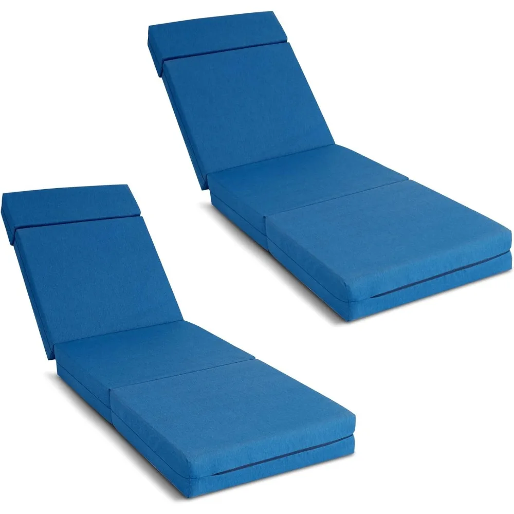 

Chaise Lounge Cushions Outdoor Set of 2, 72x21x5 Inch Thick Waterproof Outdoor Furniture Cushions with Removable Cover,