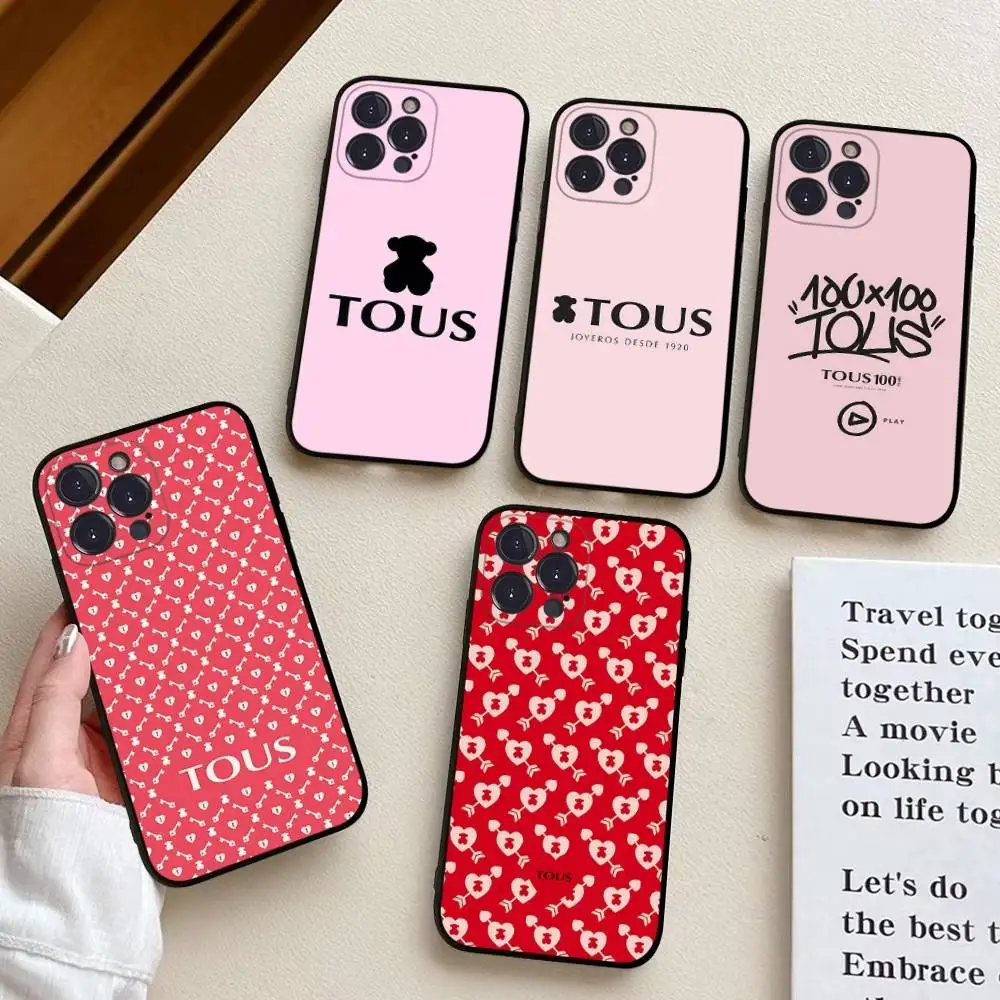 Back-t-TOUSes Phone Case For IPhone 17 16 15 14 13 12 11 Pro Max Plus Mini Soft Black Cover - náhled 4