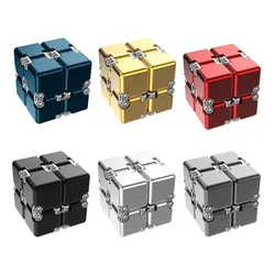 Aluminum Alloy Metal Infinite Magic Cube Anti Stress Fidget Toys Easy Play Hand Spinner Office Cubic Stress Reliever Toys