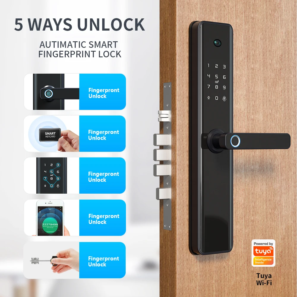 Factory wholesale hot sale digital double sided camera aluminum alloy tuya smart door lock