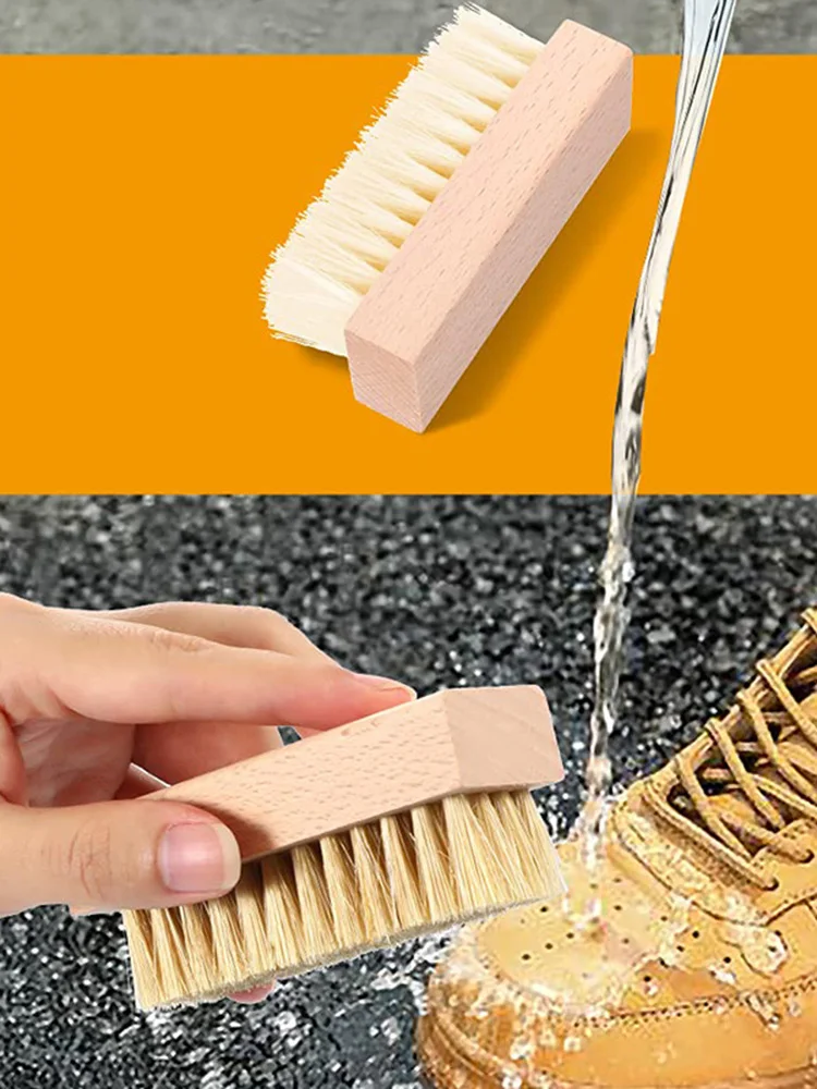 Sneaker Shoe Cleaner Brush Set Include Boar Cleaning Brush and Plastic Bristles Shoe Clean Brush with Microfiber Cloth