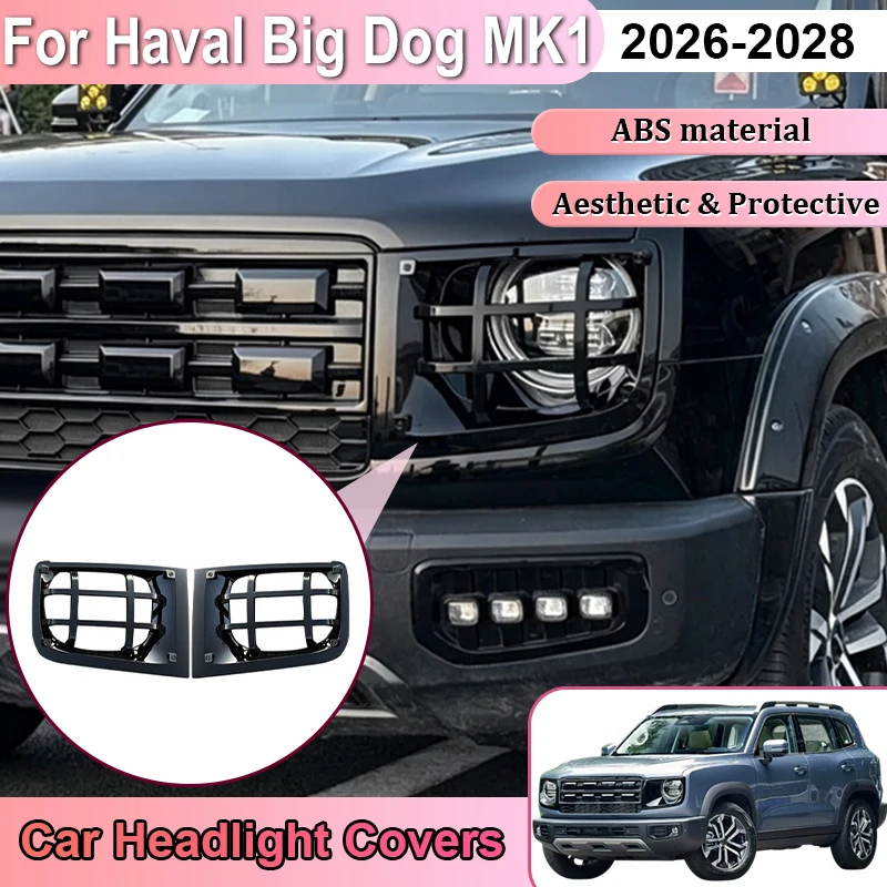 

Headlight Protection Cover For Haval Big Dog MK1 Accessorie 2026 2027 2028 Sticker Auto Exterior Part Decoration Car Light Frame
