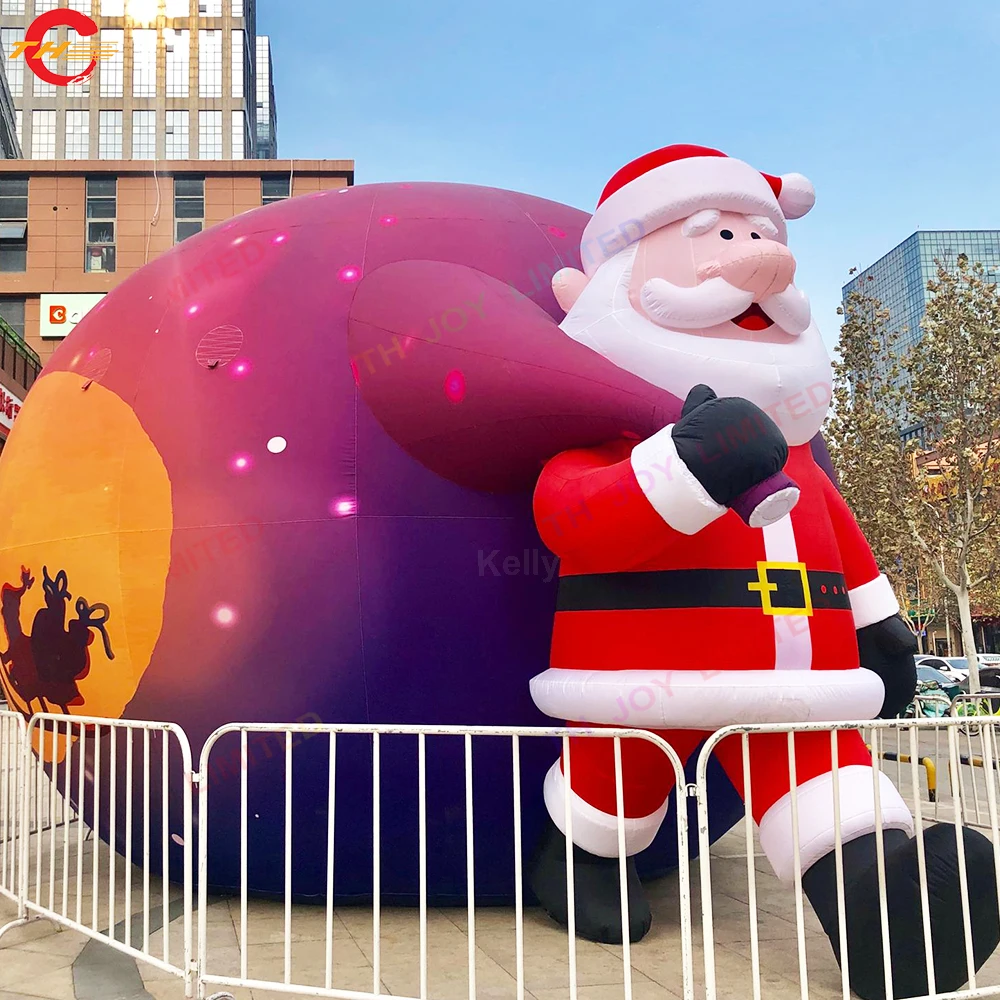 Custom Made Oxford Inflatable Santa Claus Carry Moon Globe Gift Bag for Outdoor Advertising