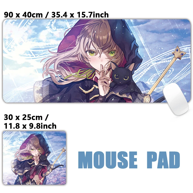 أسرار الساحرة الصامتة مونيكا ماوس الوسادة ل Genshin Impact أنيمي الألعاب مكتب حصيرة كبيرة ماوس XXL السجاد