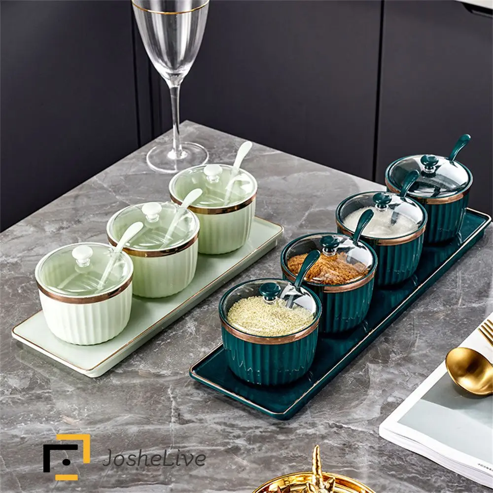 Gewürz Salz behälter Sesam flasche mit Deckel Gewürz box Pfeffer Zucker dose Salz Gewürz Shaker Vorrats gläser Küchen helfer