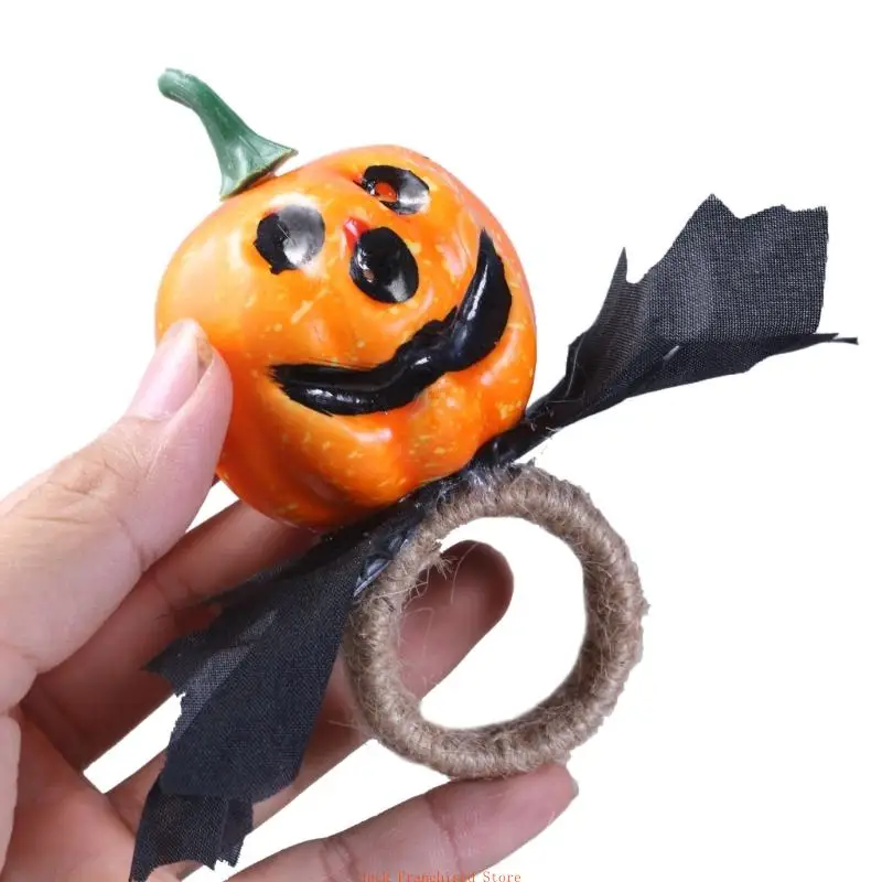 Plastic Leaf Tissue Rings, Halloween Serviettes Holder, Tissue Buckle, 6 Pack