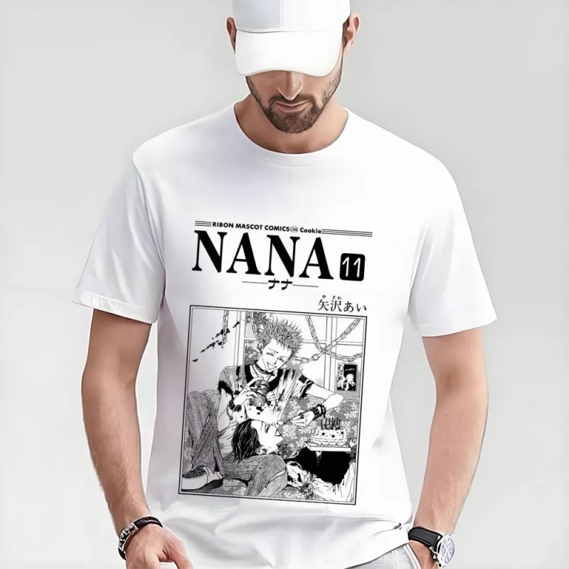 

Nana Osaki 0330 The Black Stones Punk Band Manga Gift T shirt Large size Tops Anime Girl Graphic Print Y2k Clothes Cartoon Tee