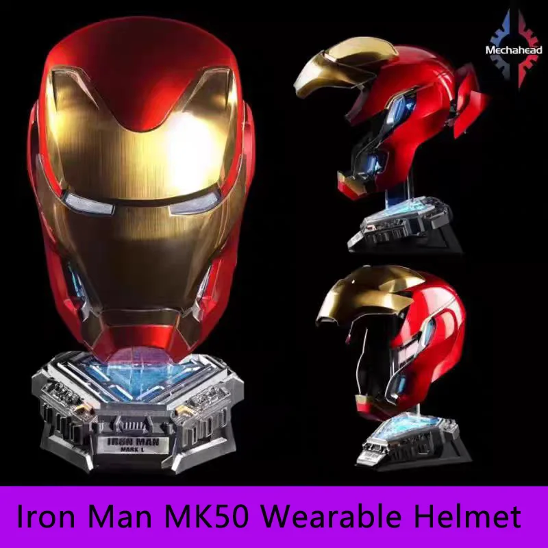 New MK50 Iron Man Helmet Voice-Activated Wearable High Technology Remote Control Cosplay Eyes Light Up Christmas Toy Gifts