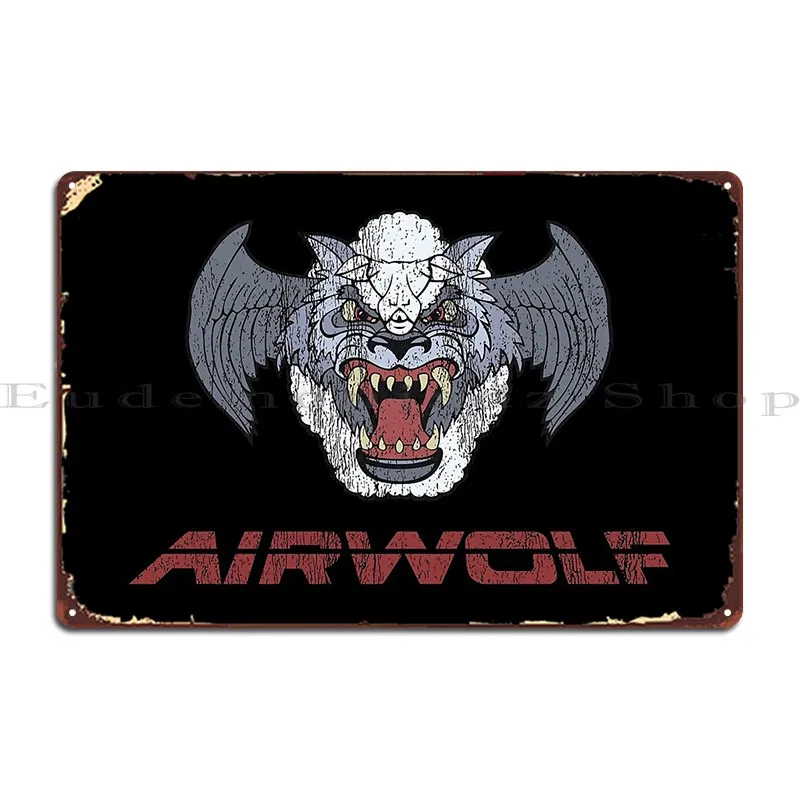 Retro Airwolf Logo Metal Sign Party Club Retro Design Funny Club Party Tin Sign Poster