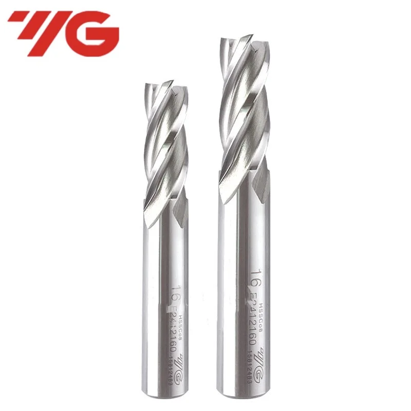 Imagem -05 - Moinho Flat End Hss-co Haste Redonda Flauta Fresa Espiral Ferramentas Cnc Router Bit E2401 E2412 D2.0-d20 1pc Yg1 M42