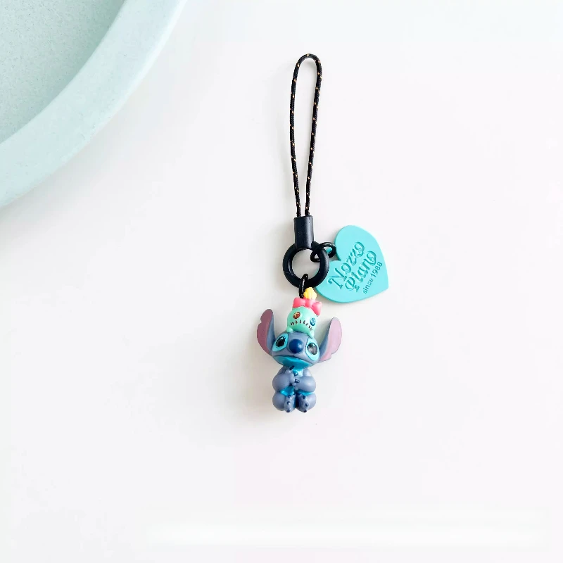 MINISO ديزني غرزة سلسلة مفاتيح من الكرتون جراب هاتف حبل Kawaii شخصيات كرتونية المفاتيح عشاق ظهره الديكور كيرينغ الهدايا